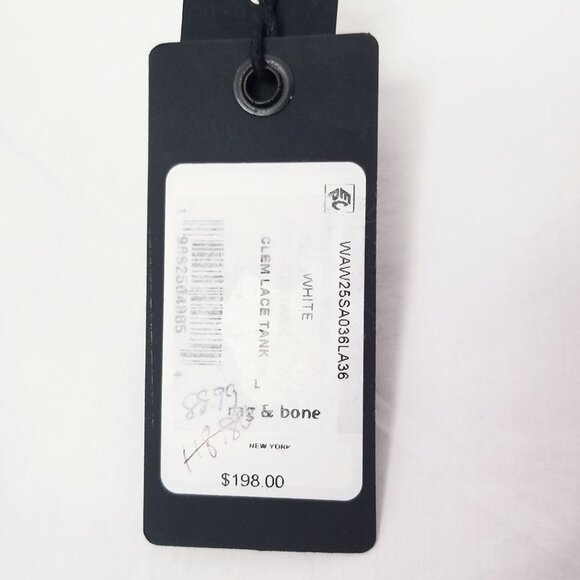 NEW Rag & Bone Clem Eyelet Embroidered Trim 100% Cotton Tank White $198 Sheer - Picture 12 of 16